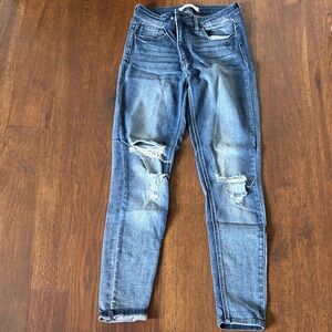 KanCan Signature Women's Distressed Medium Blue Skinny Jeans